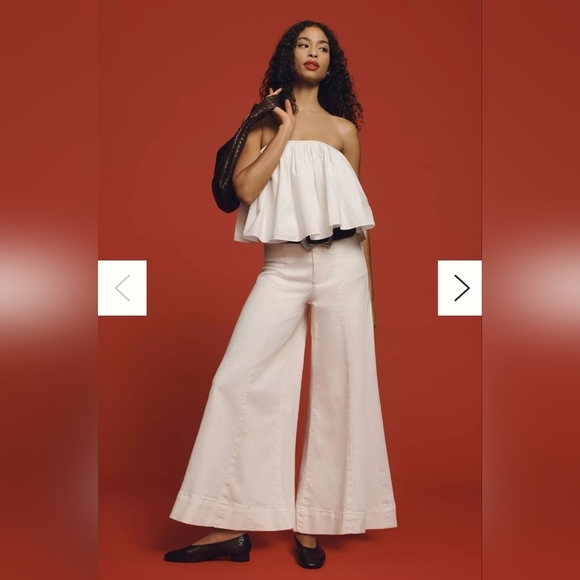 Pilcro Pants - SOLDThe McKinley Regenerative Cotton Corset Wide-Leg Pants by Pilcro